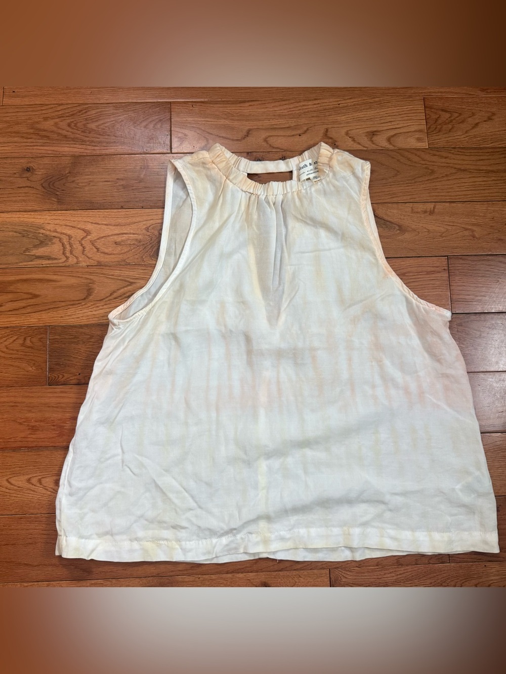 Cloth & Stone Sun Shadow Subtle Tie-Dye V-Back Flowy Tank Top
